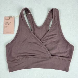 Quince French Terry Modal Maternity & Nursing Bra Twilight Pink Women's Small